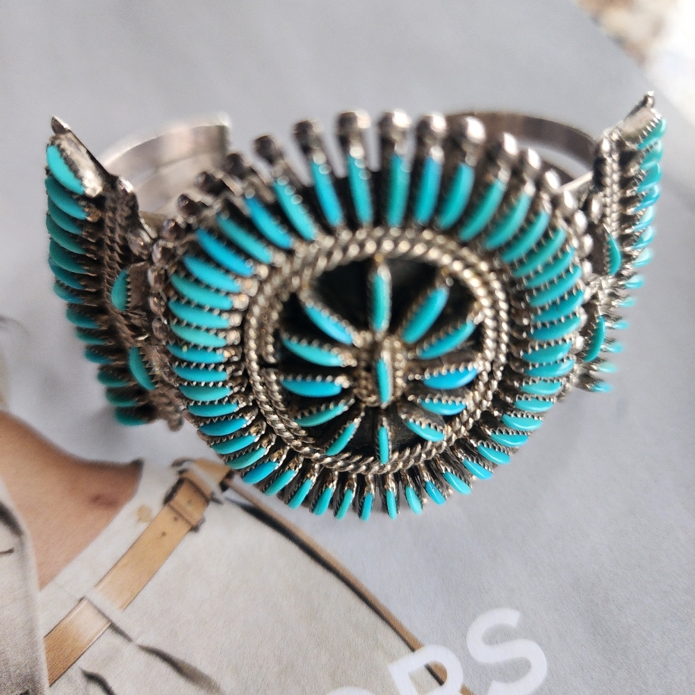 Bracelet and Necklace Set~ Native Signed BellisonZuni J.S. Bellson Sterl… - Picture 3 of 16